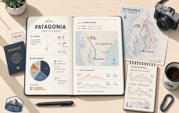 Pierwsza podróż do Patagonii z Polski: realny plan na 10–14 dni