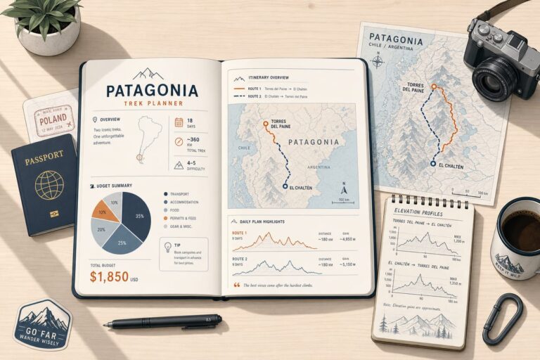 Pierwsza podróż do Patagonii z Polski: realny plan na 10–14 dni